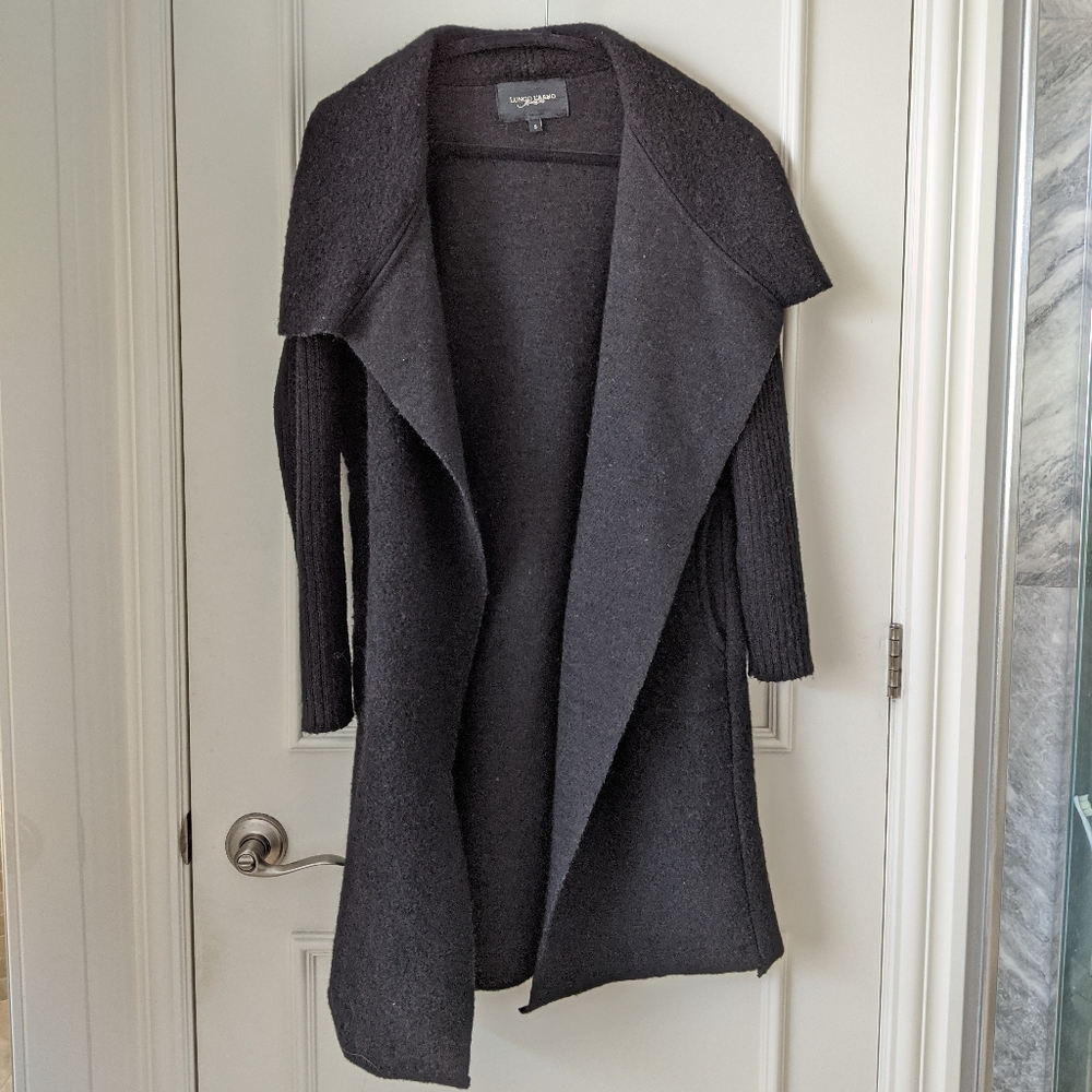 Italian boiled wool coat. Made in Italy.